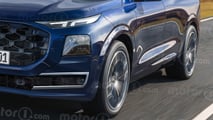 Audi Q9 (2026), il render di Motr1.com