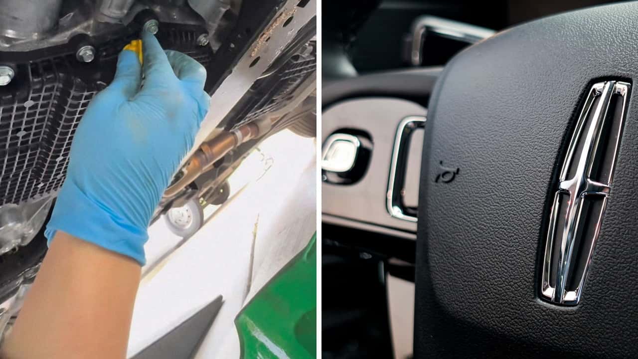Mechanic changes oil in 2025 Lincoln