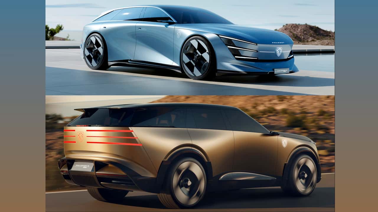 Collage: Peugeot Concept 6 (oben) und Concept 8