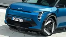 Kia EV3, the render of Motor1.com