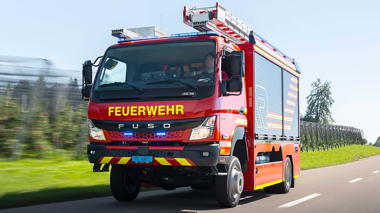 Fuso Canter 4x4 im Einsatz bei der Schweizer Feuerwehr