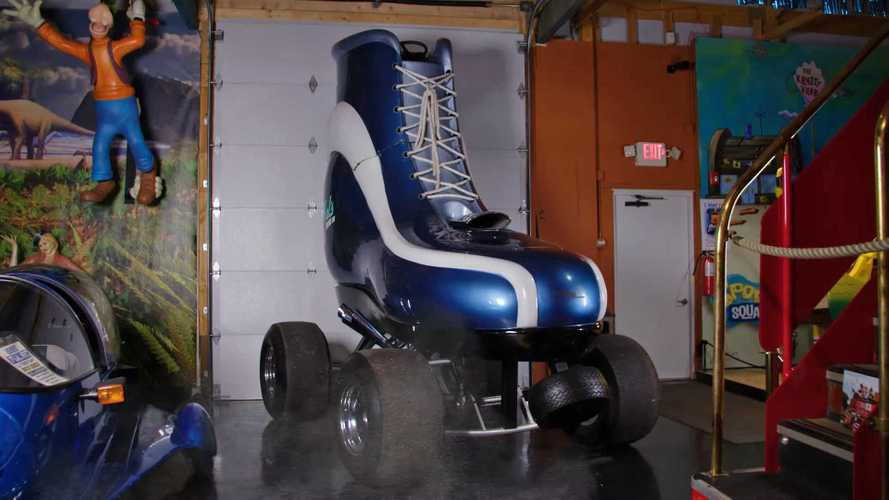 Yes, this giant V8-powered roller skate actually runs and drives