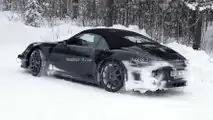 Porsche 911 Cabrio facelift spy photo (rear three-quarters)