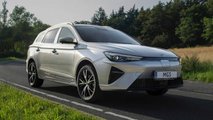 2022 MG MG5 Electric exterior front three-quarter view driving