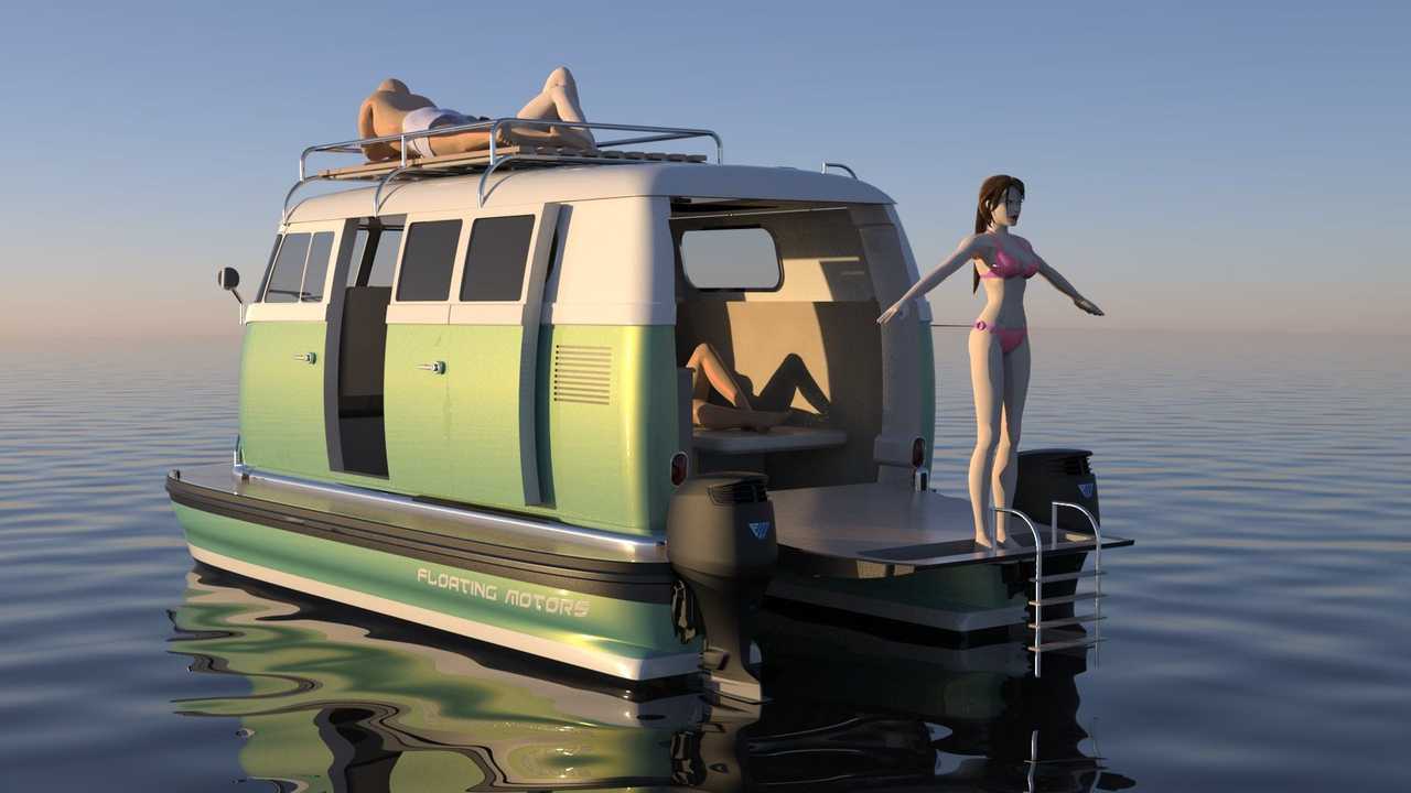 Стилизованный под машину катамаран Floating Motors