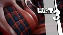 Porsche Top 5 fancy seat patterns - Red and blue Tartan