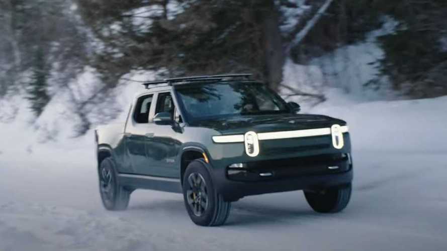 Watch Rivian R1T Take Long Weekend Trip Tackling Wyoming's Snowy Slopes