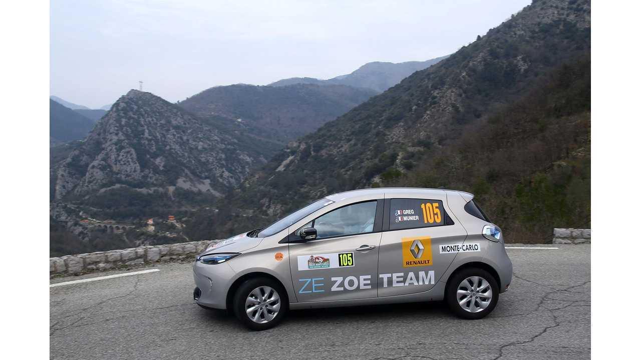 Renault ZOE takes the top four places in the 6th ZENN Monte-Carlo Rally