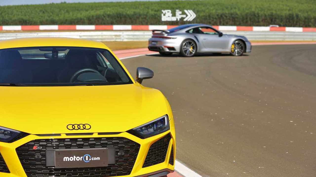 Comparativo: Audi R8 V10 vs. Porsche 911 Turbo S no Circuito Panamericano