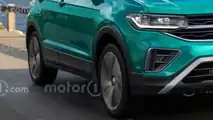 Volkswagen T-Cross restyling (2023), il render di Motor1.com
