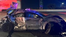 Police Car Destroyed Due To Human Waste Leaked From Truck On Highway