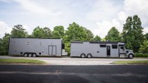 2008 Freightliner Coronado Motorhome + Haulmark Garage Trailer