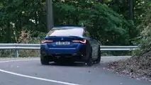 BMW i4 M50 on twisty mountain road