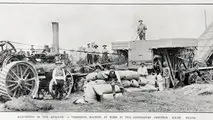 Gli albori della trebbiatura meccanica