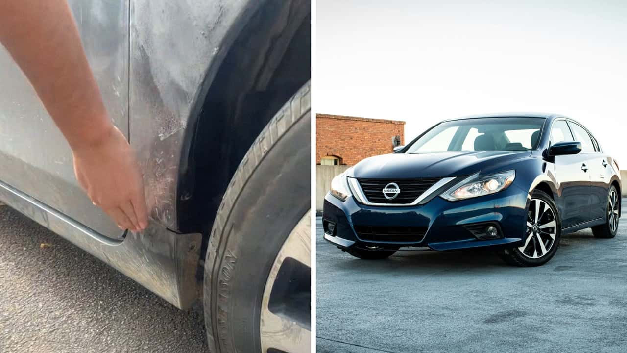 works on Nissan Altima while woman is at work