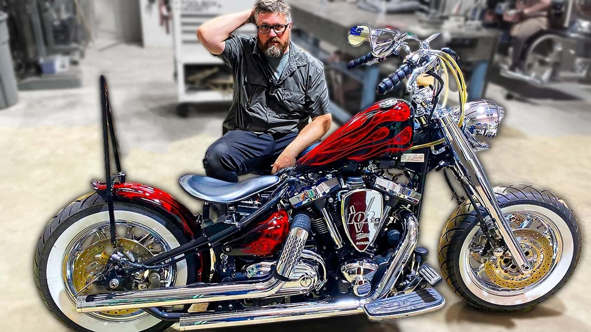 「CHOPPER BUILDER」　RUDEBLACK 34×34 Custom Harley Chopper Build Back in Black! - YouTube