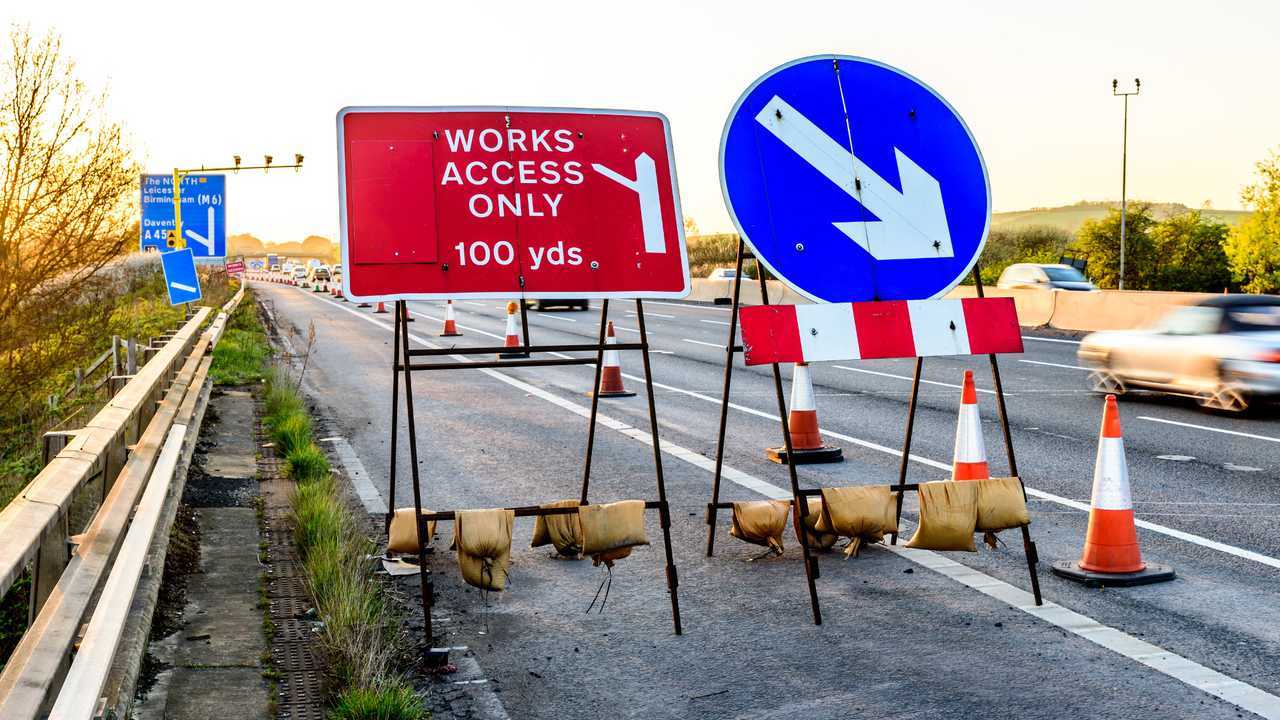 Works Access Only sign on UK motorway