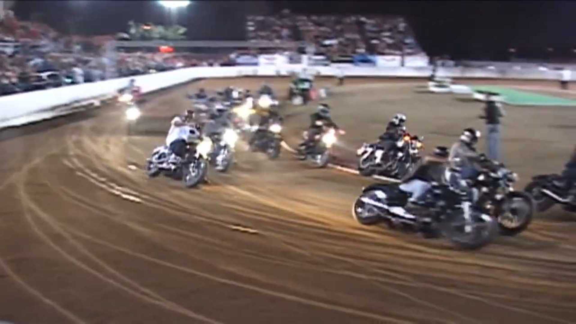Watch These Street Harleys Tackle Flat Track