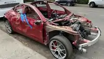 Wrecked Tesla Model 3 Performance