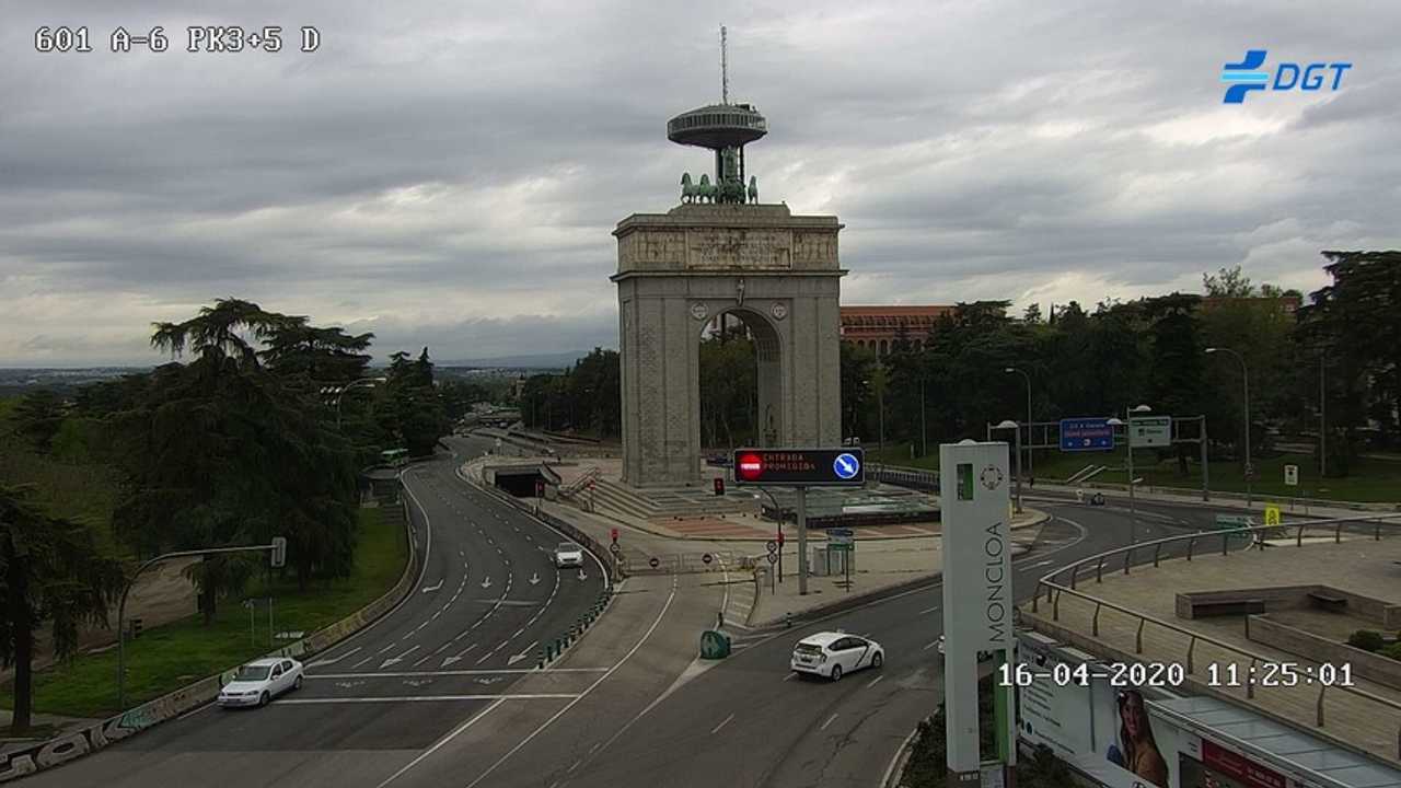 Calles y carreteras vacías de Madrid