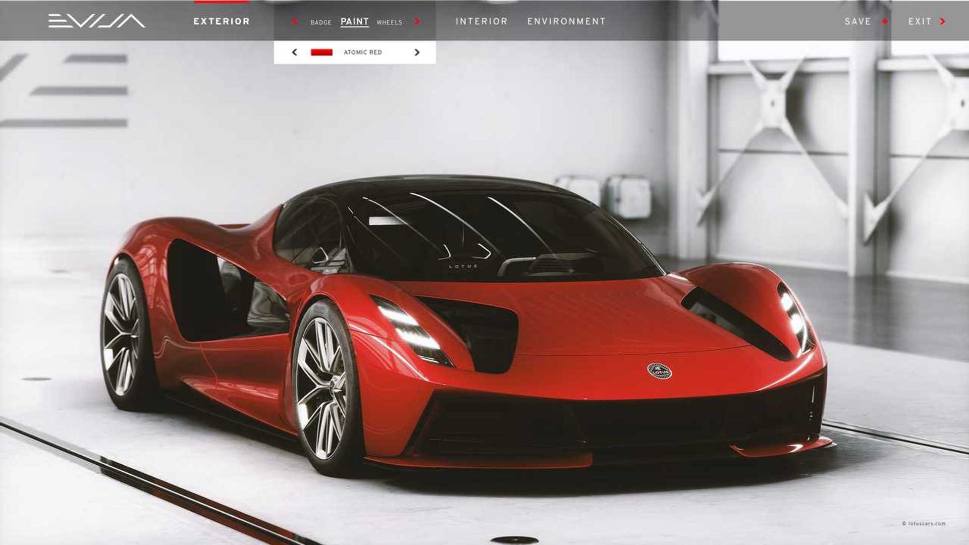 Lotus reveals Evija configurator