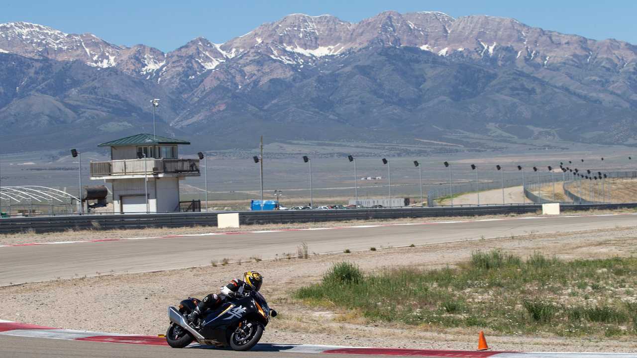 2022 Suzuki Hayabusa with mountains