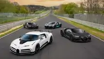 Bugatti Centodieci et Bugatti Chiron Super Sport 300+ au Nordschleife