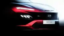 Hyundai Kona N Line: sketch of the front with N-Line logo on the grill