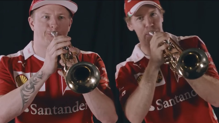 Kimi Raïkkönen et Sebastian Vettel prennent un cours de trompette
