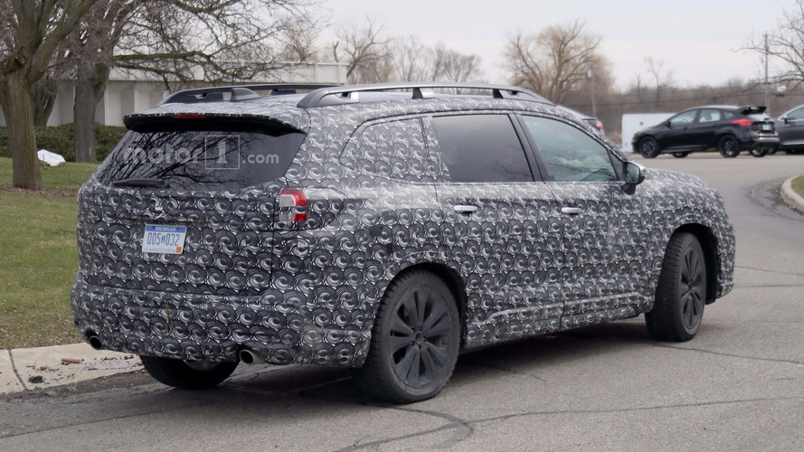 Subaru three-row crossover spy photo