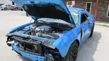 Crashed Dodge Challenger SRT Hellcat