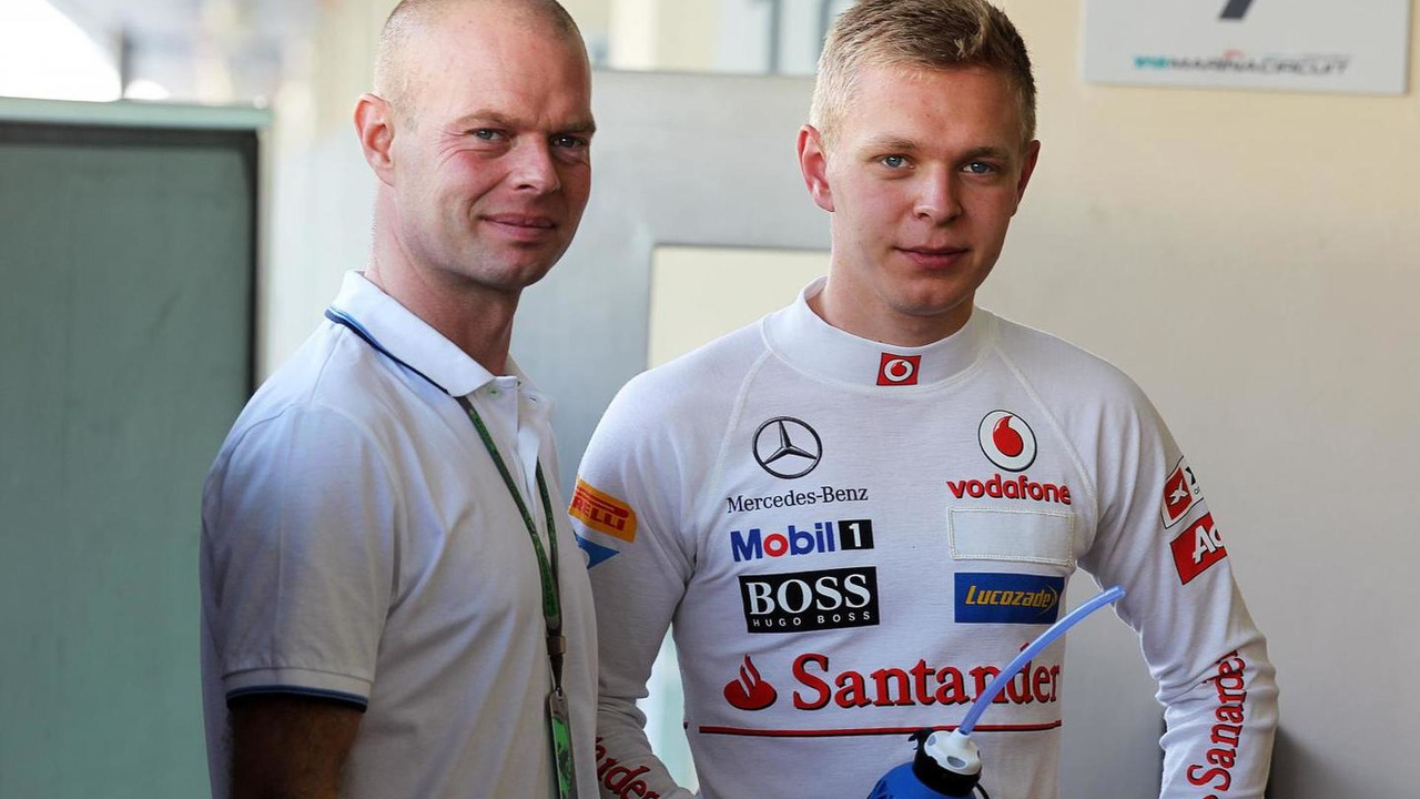 Jan Magnussen With His Son Kevin Mclaren Test Driver 06 11 2012