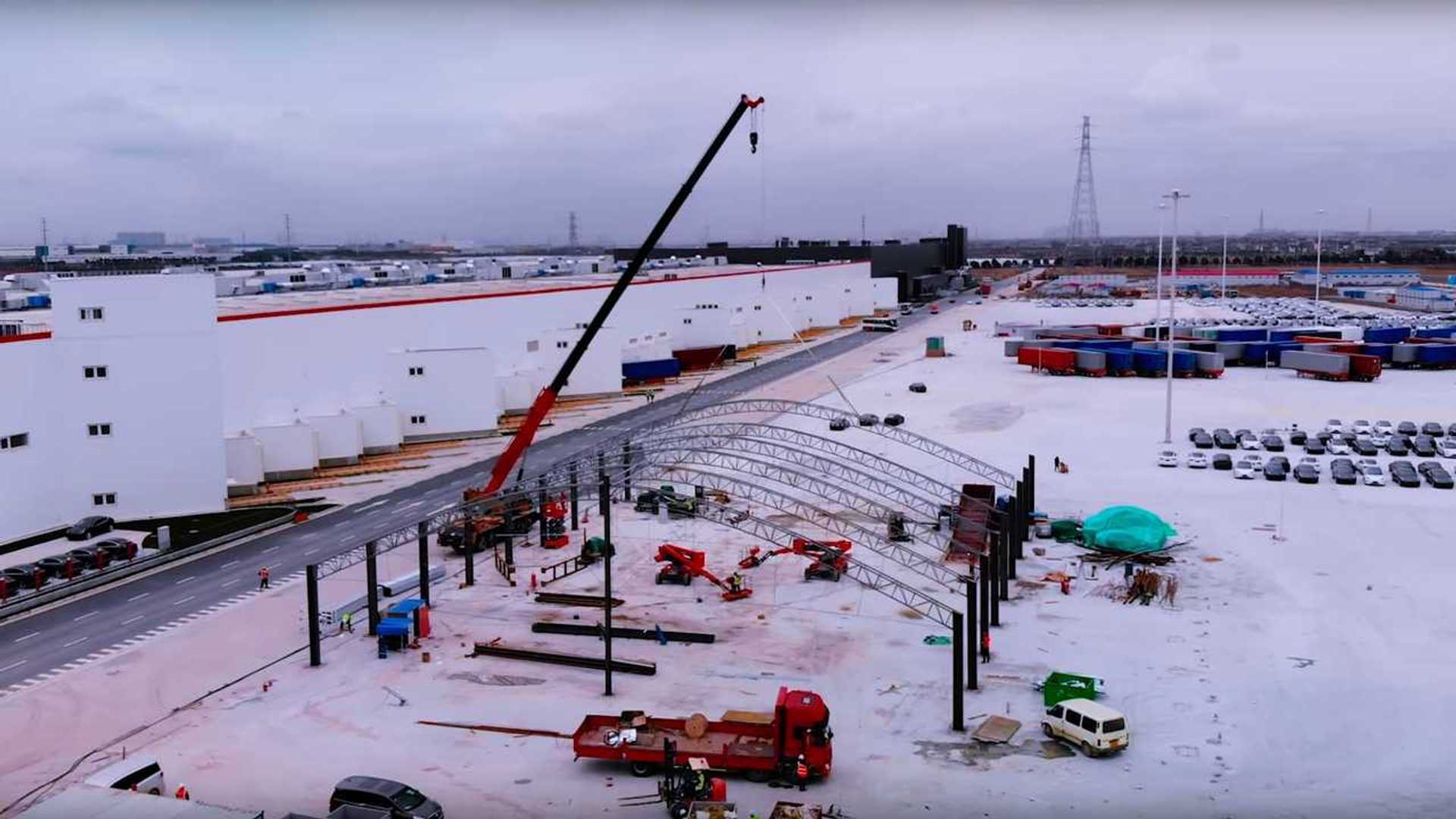 Tesla Gigafactory 3 Construction Progress January 2 2020: Video
