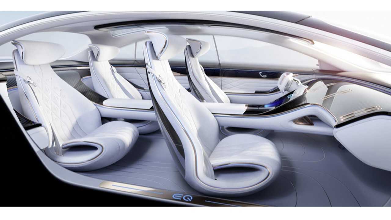 The interior design vision of an all-electric four seater luxury sedan from Mercedes-Benz