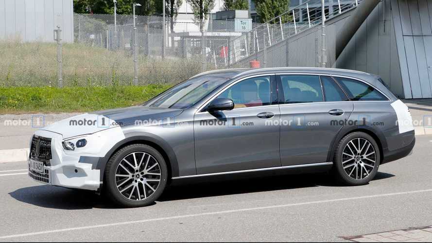 Mercedes E-Class All-Terrain spied up close hiding nip and tuck