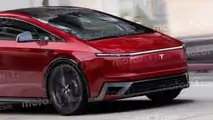 Tesla Model 2, the render of Motor1.com