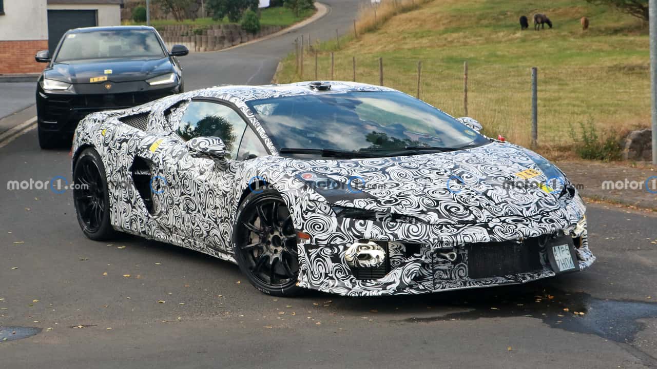 Photo espion de remplacement de la Lamborghini Huracan 2025