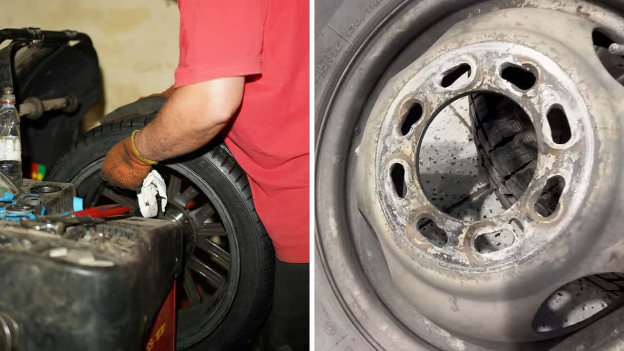 Mechanic Removes Tire After Another