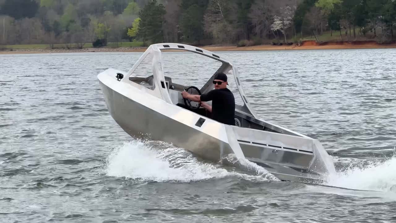 Tesla-powered electric mini jet boat