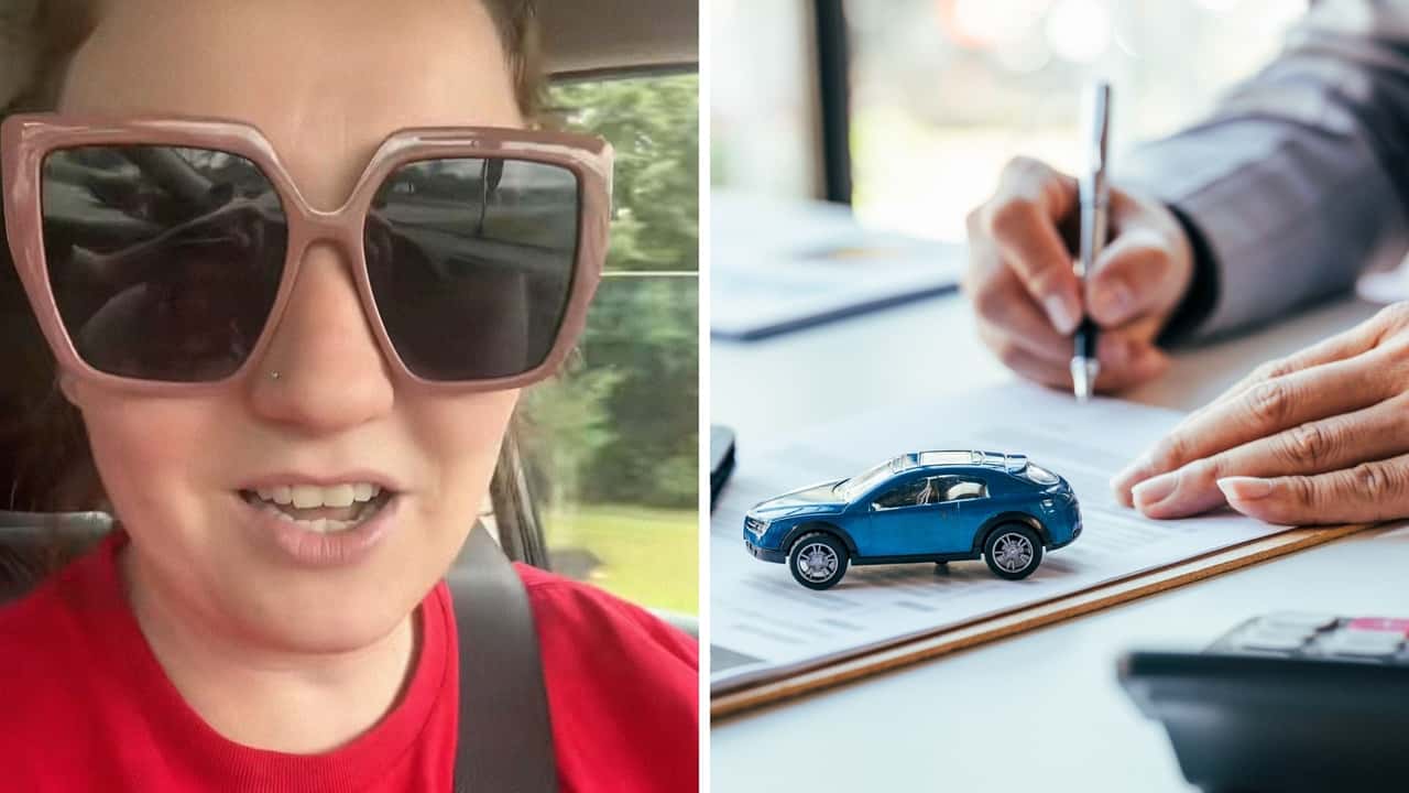 Husband and wife go to the car dealership