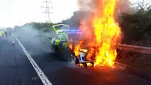 UK police BMW 530d in flames