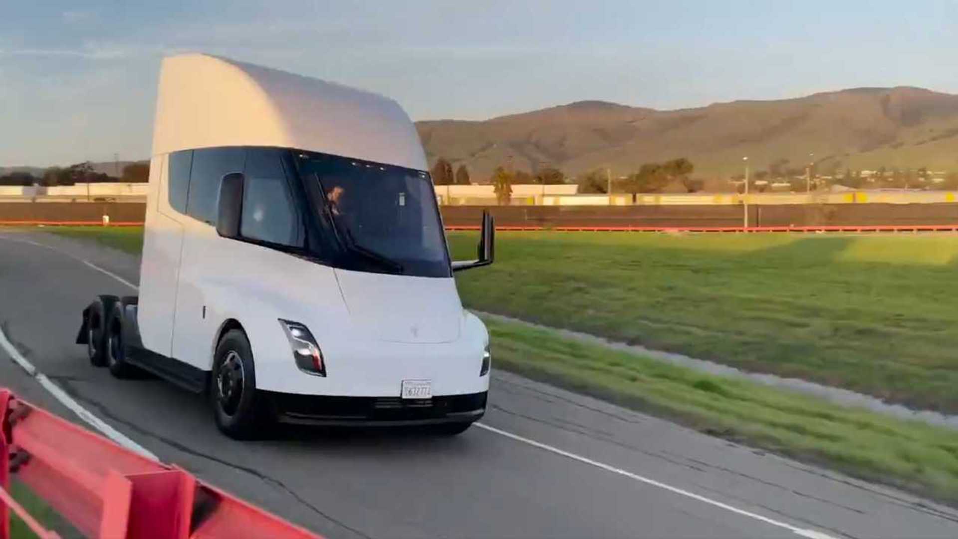 Tesla Shows New Semi Prototype Video On The Test Track