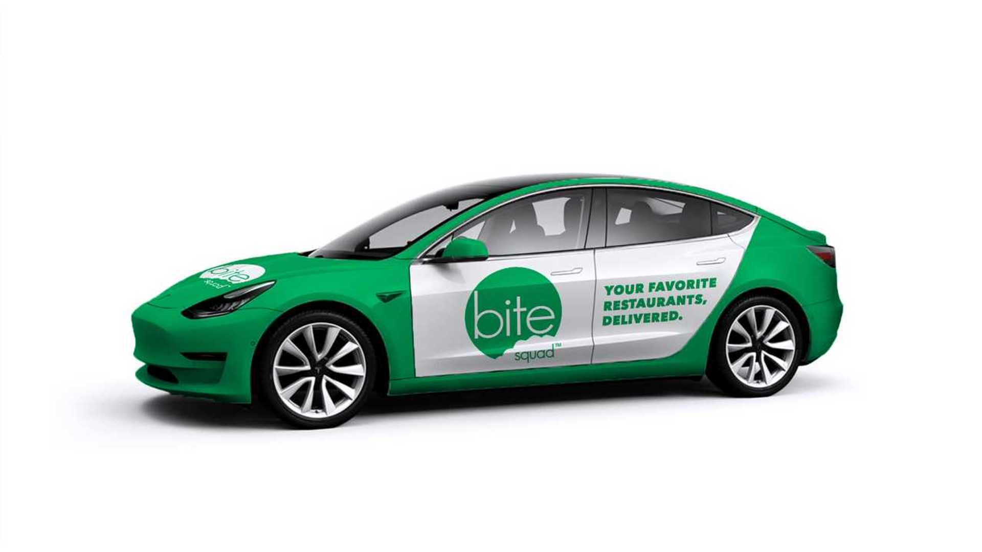 Tesla Model 3 To A Green Food Delivery Machine InsideEVs Photos