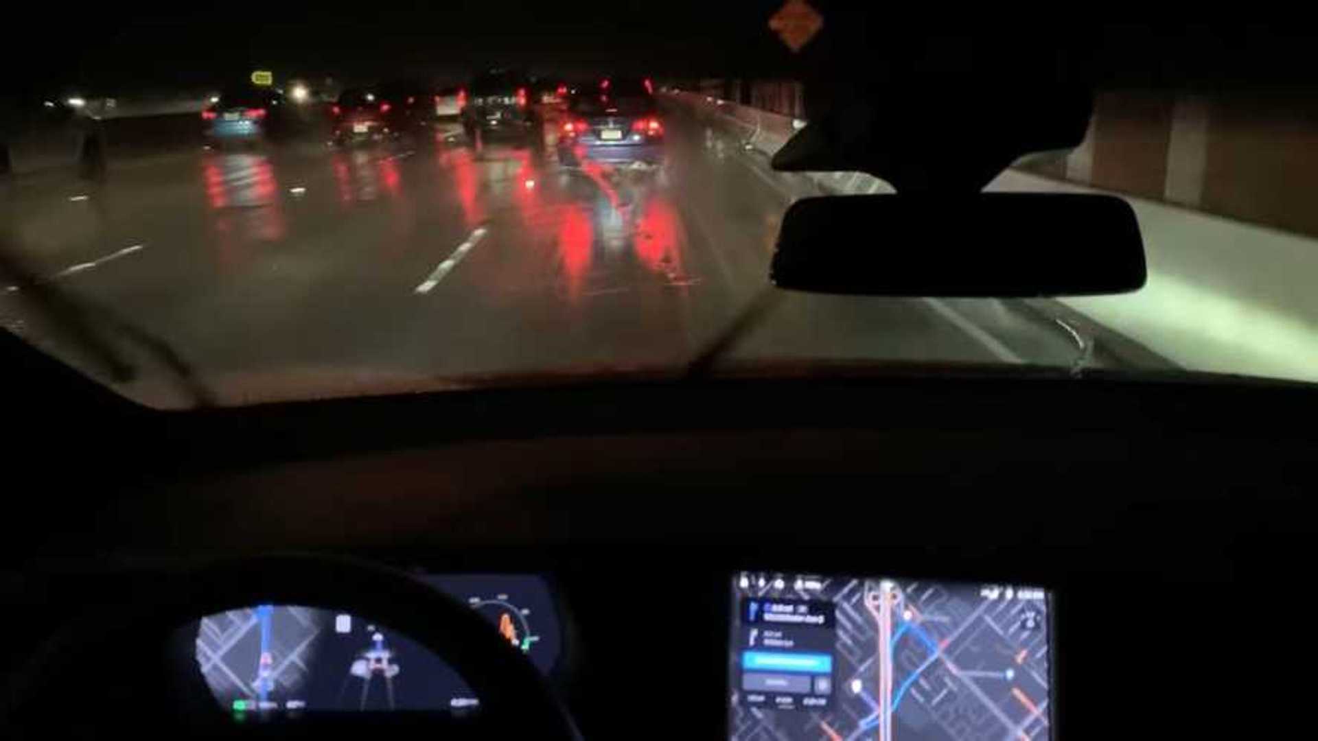 Watch Navigate On Autopilot At Night In Rain Video