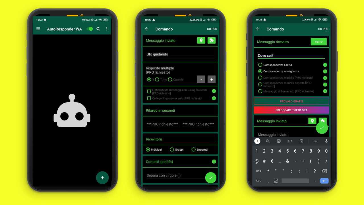 Screenshot 1 risposte automatiche WhatsApp