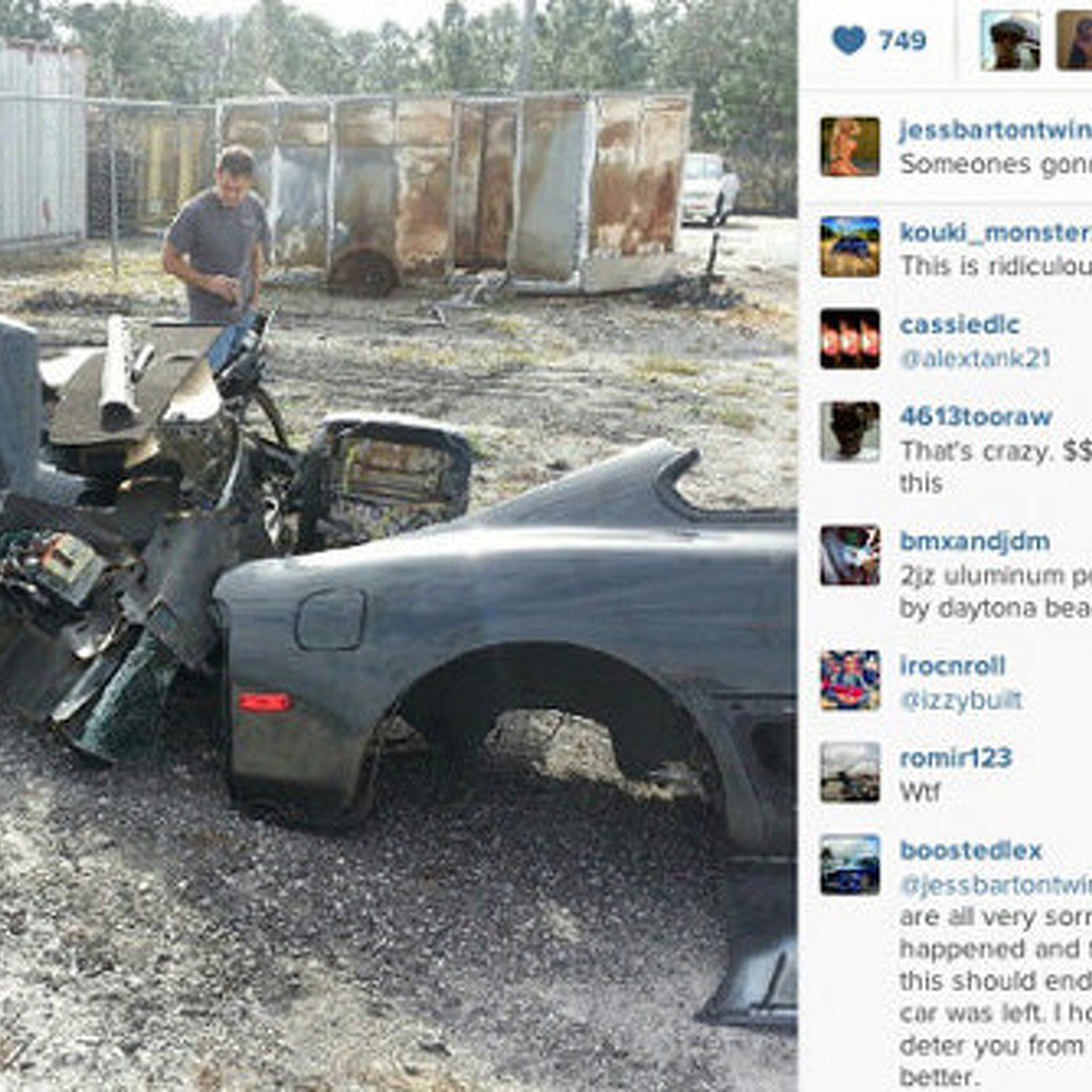 Exotic Dancer Jessica Barton's Custom Supra Stolen, Destroyed