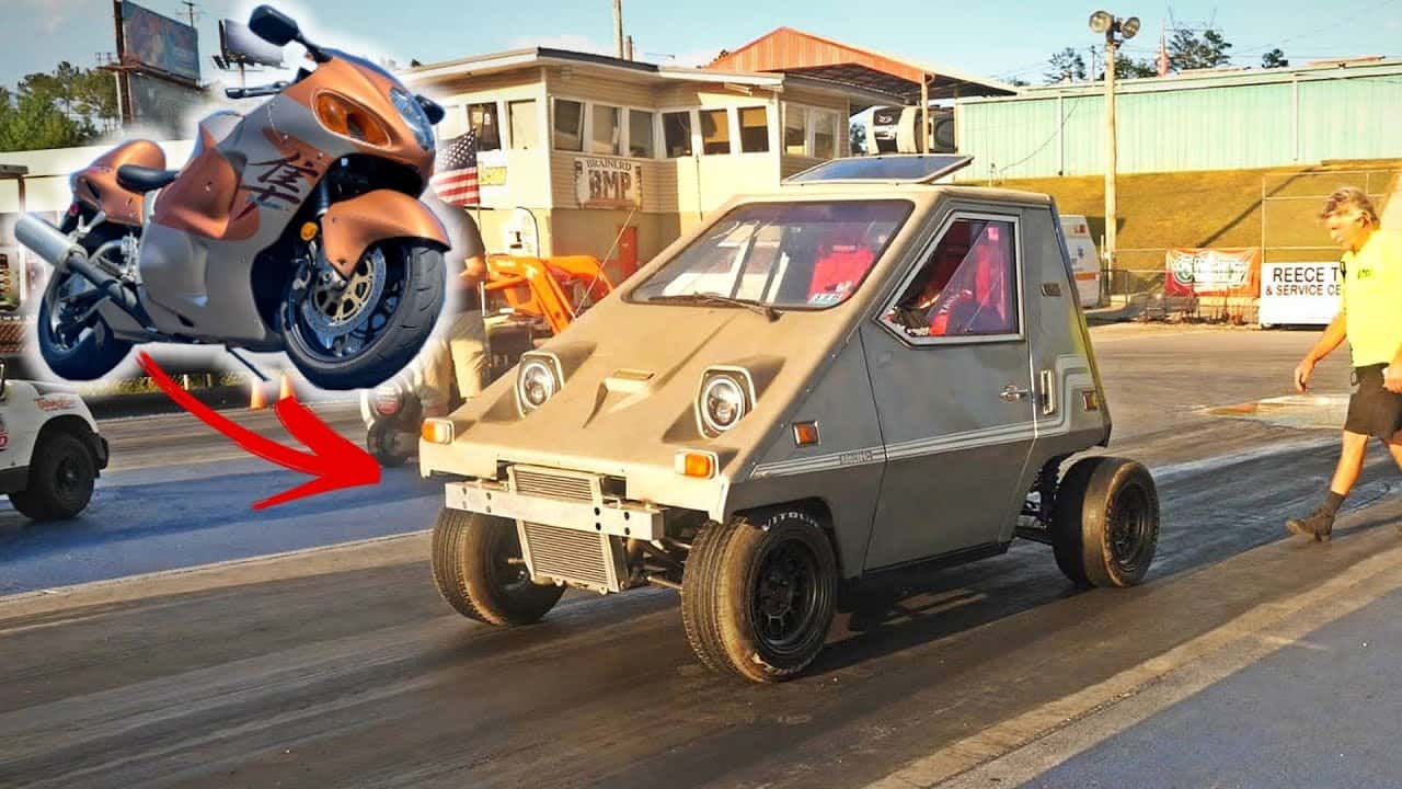 Hayabusa-Swapped CitiCar at the Drag Strip
