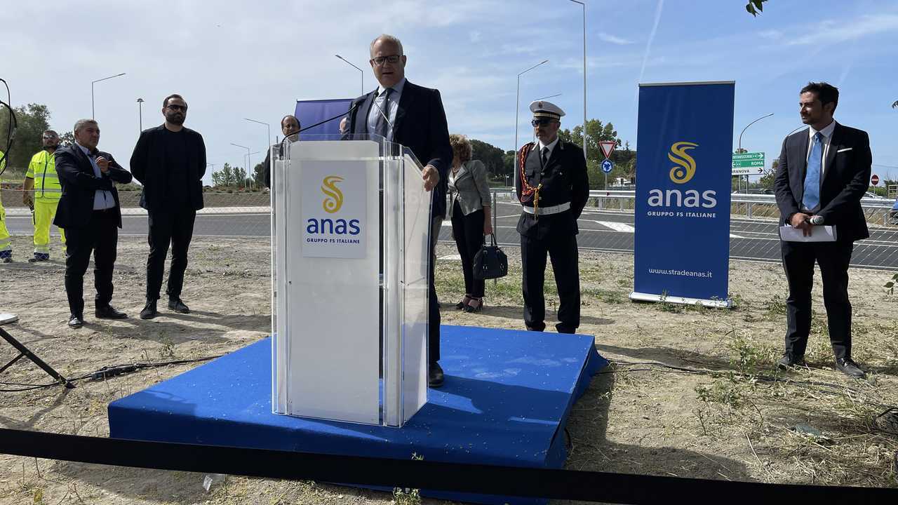 L'inaugurazione dello svincolo di Aranova sulla SS1 Aurelia