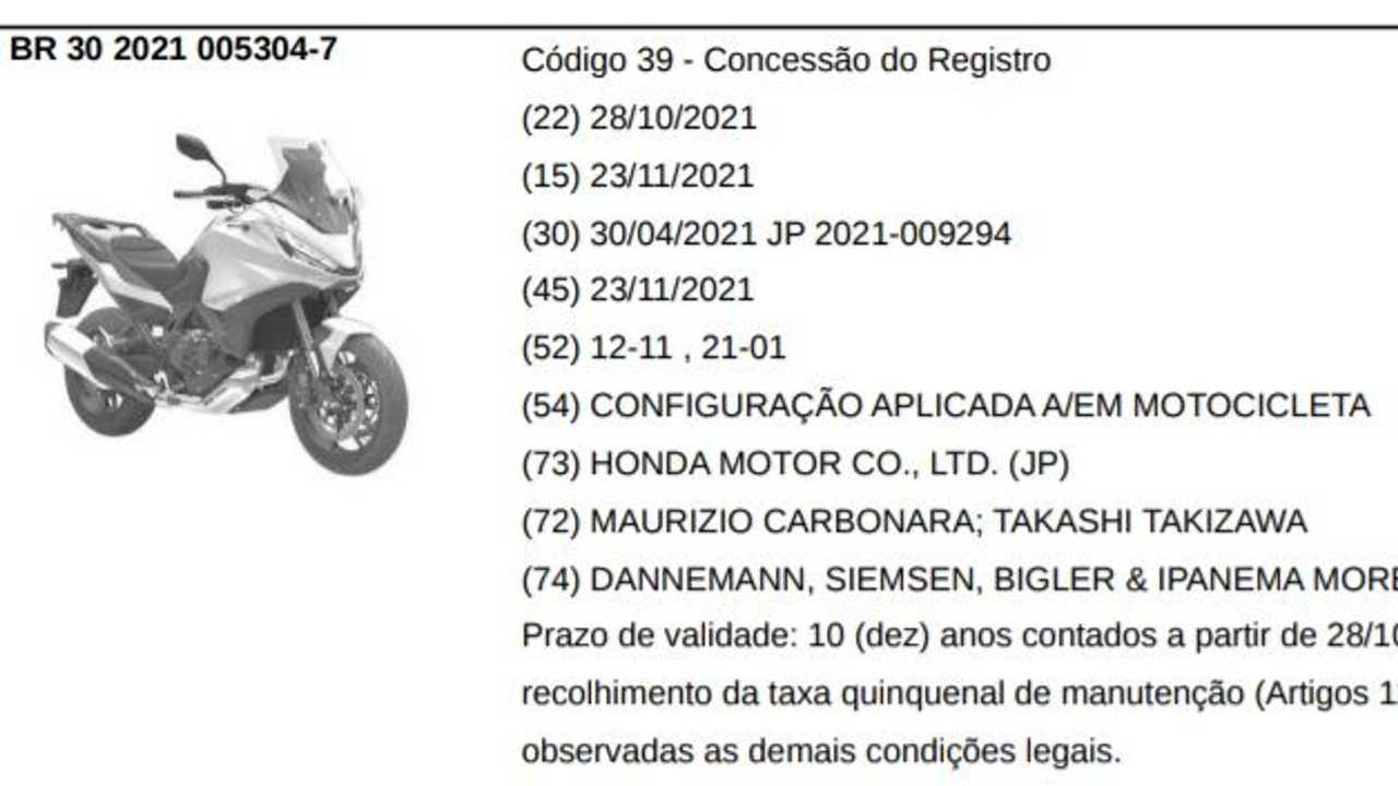 Honda NT 1100 é registrada no Brasil
