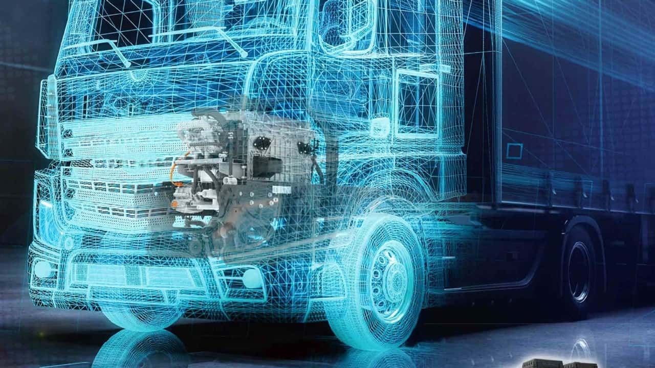 Toyotas neues Brennstoffzellen-System in einem Laster (Röntgenbild)